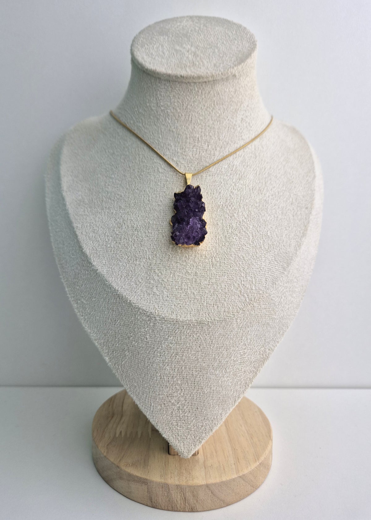 Amethist cluster ketting goud 2