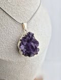 Amethist cluster ketting zilver 1