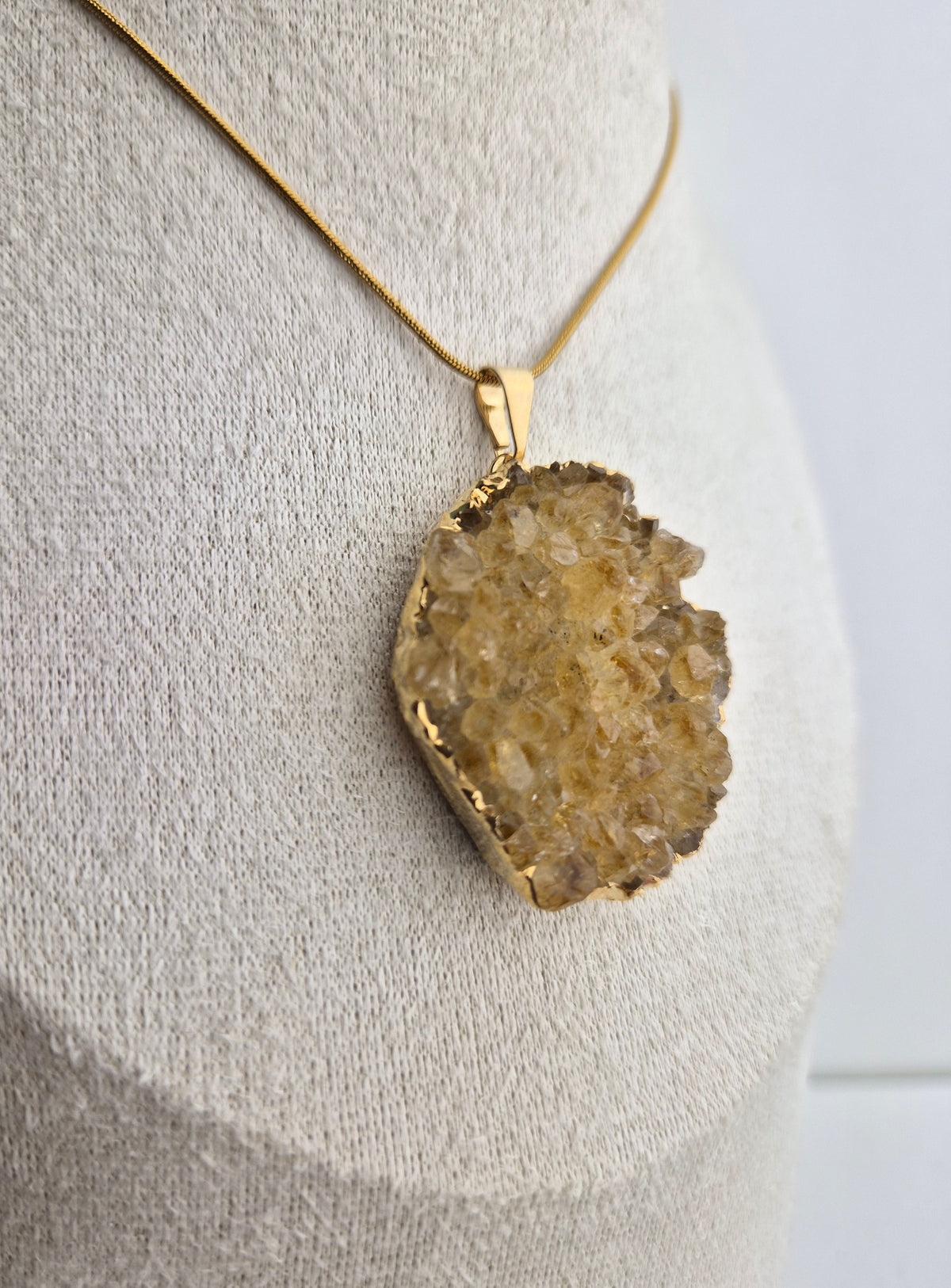 Citrien cluster ketting goud